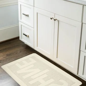 Covoras de baie, Cecilia, Shine, 60x100 cm, Polipropilena, Crem imagine