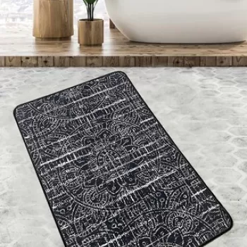 Covoras de baie, Chilai, Asara, 70x120 cm, Poliester, Multicolor imagine