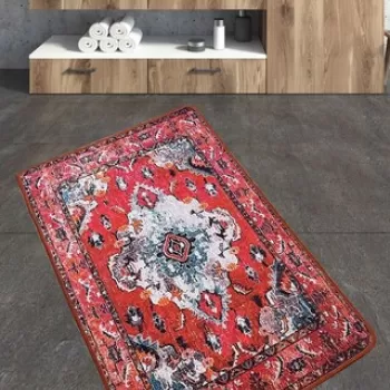 Covoras de baie, Chilai, Authentic, 70x120 cm, Poliester, Multicolor imagine
