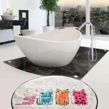 Covoras de baie, Chilai, Baby Cats DJT, Micropoliamida, Multicolor imagine