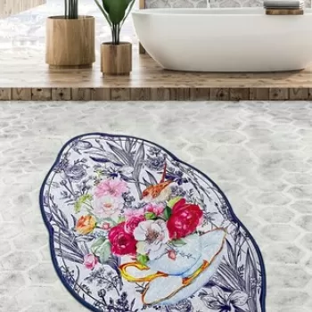 Covoras de baie, Chilai, Birdie Lohal Djt (80 x 100), 80x100 cm, Poliester, Multicolor imagine