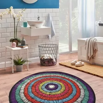 Covoras de baie, Chilai, Bubble (100), Catifea, Multicolor imagine
