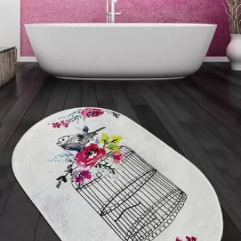 Covoras de baie, Chilai, Cage Djt (70 x 120), 70x120 cm, Poliester, Multicolor imagine