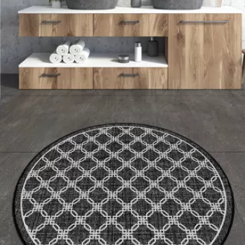 Covoras de baie, Chilai, Chain Circle Djt 80, Poliester, Multicolor imagine