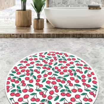 Covoras de baie, Chilai, Ciliegia Circle Djt 100, Poliester, Multicolor imagine