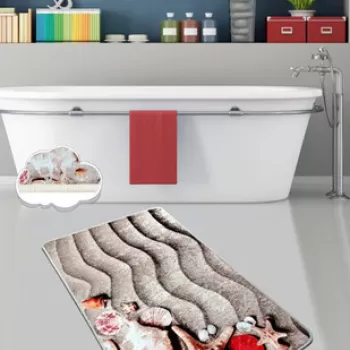 Covoras de baie, Chilai, Coast (70 x 120), 70x120 cm, Catifea, Multicolor imagine