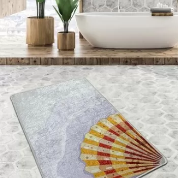 Covoras de baie, Chilai, Concha Djt (80 x 100), 80x100 cm, Poliester, Multicolor imagine
