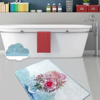 Covoras de baie, Chilai, Fennel (70 x 120), 70x120 cm, Catifea, Multicolor imagine