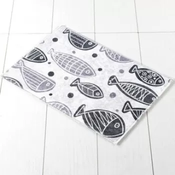 Covoras de baie, Chilai, Fish DJT, 40x60 cm, Micropoliamida, Multicolor imagine