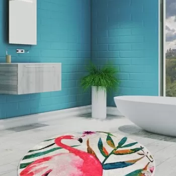 Covoras de baie, Chilai, Flam (140), Catifea, Multicolor imagine