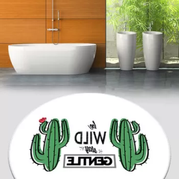 Covoras de baie, Chilai, Gentle Circle Djt 100, Poliester, Multicolor imagine