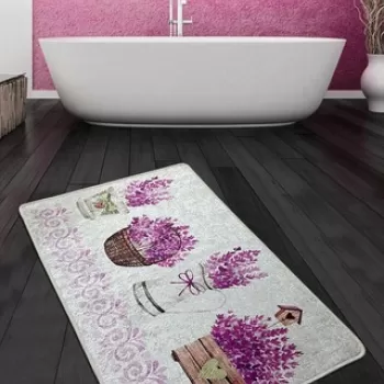 Covoras de baie, Chilai, Giardino Di Lavanda Djt (80 x 100), 80x100 cm, Poliester, Multicolor imagine