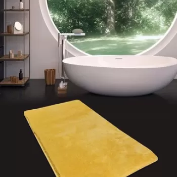 Covoras de baie, Chilai, Havai, 70x120 cm, Fibre acrilice, Galben imagine