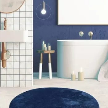 Covoras de baie, Chilai, Havai, Fibre acrilice, Albastru imagine