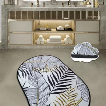 Covoras de baie, Chilai, Herbal (70 x 120), 70x120 cm, Catifea, Multicolor imagine