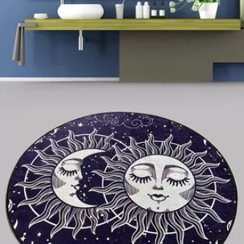 Covoras de baie, Chilai Home, Aten Djt (80 cm), Poliester, Multicolor imagine
