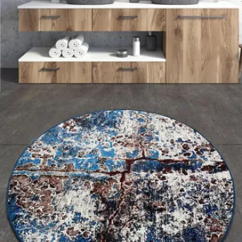 Covoras de baie, Chilai Home, Be Lost Djt (120 cm), Poliester, Multicolor imagine