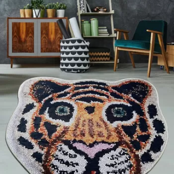 Covoras de baie, Chilai Home, Bengal Djt (80 cm), Poliester, Multicolor imagine