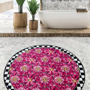 Covoras de baie, Chilai Home, Habena Djt (80 cm), Poliester, Multicolor imagine