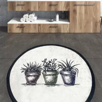 Covoras de baie, Chilai Home, Koule, Poliester, Multicolor imagine