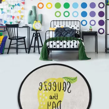 Covoras de baie, Chilai Home, Mone Djt (100 cm), Poliester, Multicolor imagine