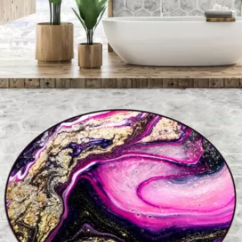 Covoras de baie, Chilai Home, Pastry Djt (80 cm), Poliester, Multicolor imagine