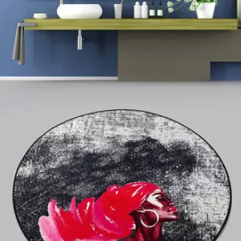 Covoras de baie, Chilai Home, Pink Hair Djt (80 cm), Poliester, Multicolor imagine