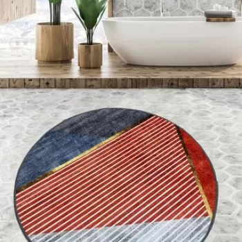 Covoras de baie, Chilai Home, Sante, Poliester, Multicolor imagine