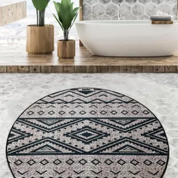 Covoras de baie, Chilai Home, Tent Djt (160 cm), Poliester, Multicolor imagine