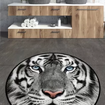 Covoras de baie, Chilai, Hunter Circle Djt 100, Poliester, Multicolor imagine