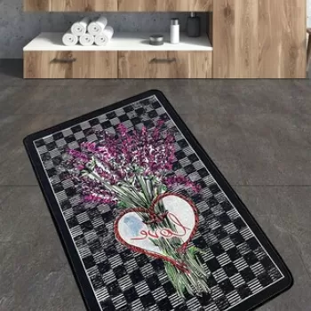 Covoras de baie, Chilai, Levan, 70x120 cm, Poliester, Multicolor imagine