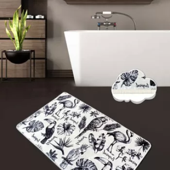 Covoras de baie, Chilai, Lor? (80 x 100), 80x100 cm, Catifea, Multicolor imagine