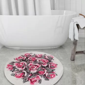 Covoras de baie, Chilai, Magic Roses (140), Catifea, Multicolor imagine