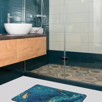 Covoras de baie, Chilai, Marbling (40 X 60), 40x60 cm, Micropoliamida, Multicolor imagine
