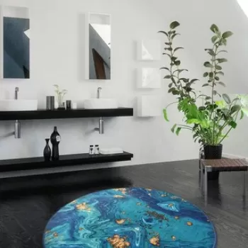 Covoras de baie, Chilai, Marbling DJT, Micropoliamida, Multicolor imagine