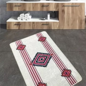 Covoras de baie, Chilai, Meore, 70x120 cm, Poliester, Multicolor imagine