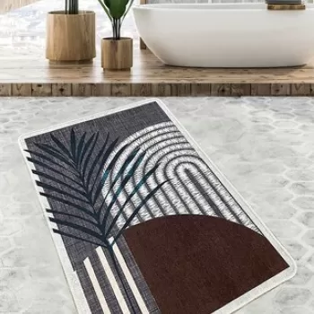 Covoras de baie, Chilai, Morillo, 70x120 cm, Poliester, Multicolor imagine