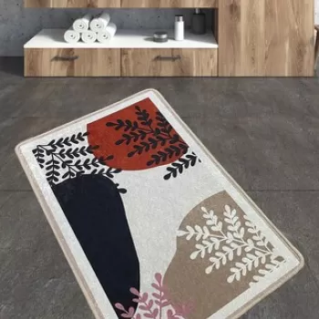 Covoras de baie, Chilai, Noe, 70x120 cm, Poliester, Multicolor imagine
