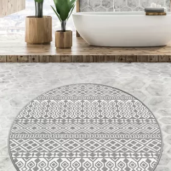 Covoras de baie, Chilai, Order Circle Djt 80, Poliester, Multicolor imagine