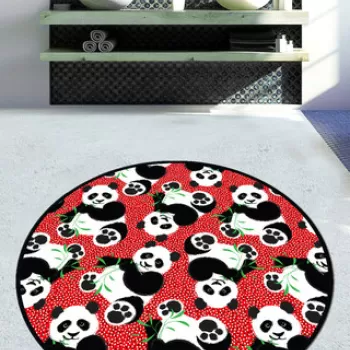 Covoras de baie, Chilai, Pandam esuriit Circle Djt 120, Poliester, Multicolor imagine