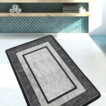 Covoras de baie, Chilai, Patra, 70x120 cm, Poliester, Multicolor imagine