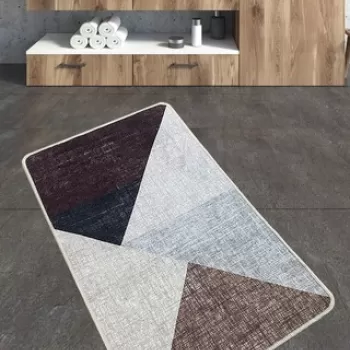 Covoras de baie, Chilai, Phell, 70x120 cm, Poliester, Multicolor imagine