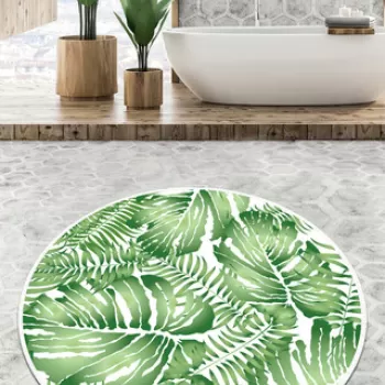 Covoras de baie, Chilai, Pied Circle Djt 140, Poliester, Multicolor imagine