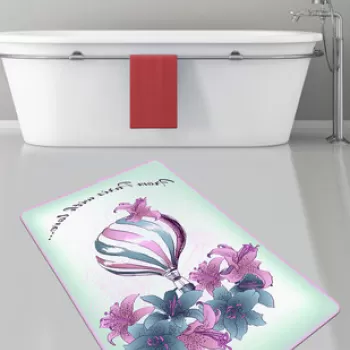 Covoras de baie, Chilai, Purple Balloon (80 x 100), 80x100 cm, Catifea, Multicolor imagine