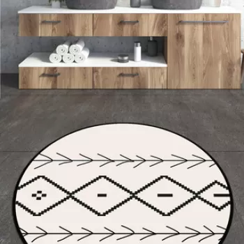 Covoras de baie, Chilai, Sagitta Circle Djt 80, Poliester, Multicolor imagine