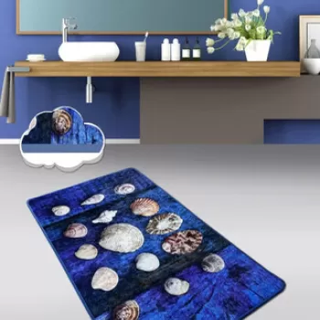 Covoras de baie, Chilai, Seashell (80 x 100), 80x100 cm, Catifea, Multicolor imagine