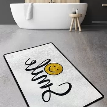 Covoras de baie, Chilai, Smile Djt (80 x 100), 80x100 cm, Poliester, Multicolor imagine