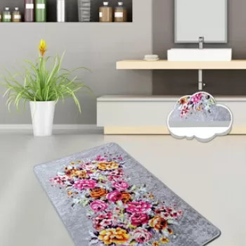Covoras de baie, Chilai, Soil (70 x 120), 70x120 cm, Catifea, Multicolor imagine
