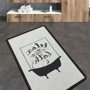 Covoras de baie, Chilai, Take A Bath, 70x120 cm, Poliester, Multicolor imagine