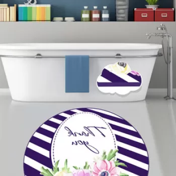 Covoras de baie, Chilai, Thank You (140 cm), Catifea, Multicolor imagine
